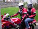 Tanya and her Dad, Eddie enjoying a ride on the motorbike during her 7 months in Remission  » Click to zoom ->